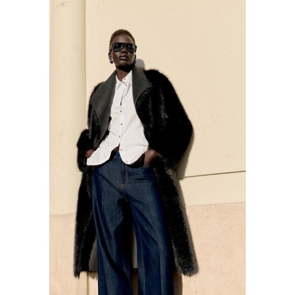 ZARA REVERSIBLE DOUBLE-FACED FAUX FUR COAT - Picture 2 of 6